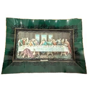 The Last Supper Large Serving Tray Wall Hanging 19x13" MCM La Santa Cena Vintage